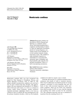 Hemicrania Continua Marcello E