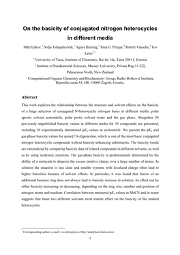 On the Basicity of Conjugated Nitrogen Heterocycles in Different Media