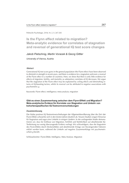 Is the Flynn Effect Related to Migration? Meta-Analytic Evidence