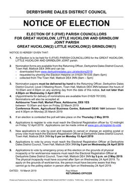 Notice of Election