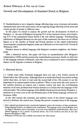 Growth and Development of Standard Dutch in Belgium