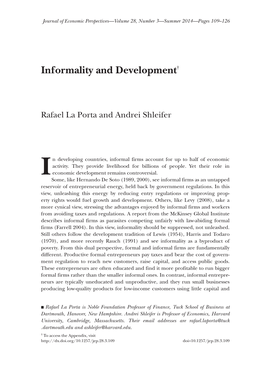 Informality and Development†