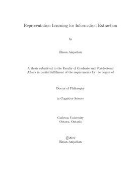 Representation Learning for Information Extraction