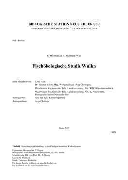 Fischökologische Studie Wulka