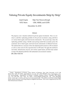 Valuing Private Equity Investments Strip by Strip∗