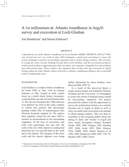 A 1St Millennium Bc Atlantic Roundhouse in Argyll: Survey and Excavation at Loch Glashan