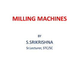 Milling Machines