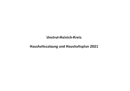 Unstrut-Hainich-Kreis Haushaltssatzung Und