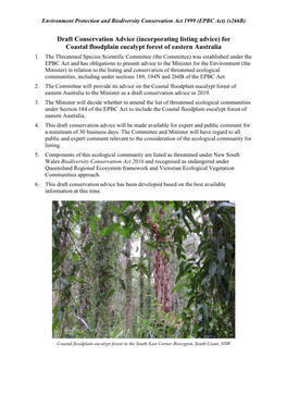 For Coastal Floodplain Eucalypt Forest of Eastern Australia 1