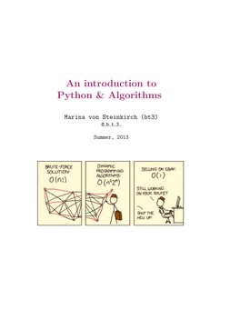 An Introduction to Python & Algorithms
