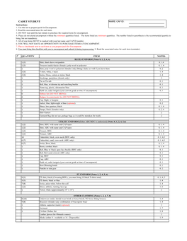 CADET STUDENT NAME: CAP ID: Instructions: 1