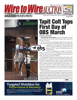 Tapit Colt Tops First Day of OBS March