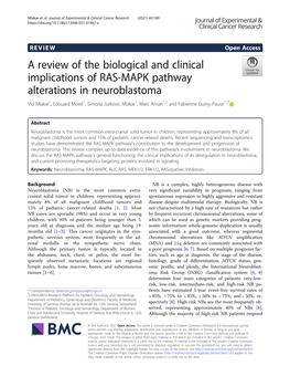 A Review of the Biological and Clinical Implications of RAS-MAPK Pathway Alterations in Neuroblastoma