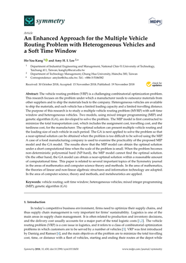 An Enhanced Approach for the Multiple Vehicle Routing Problem with Heterogeneous Vehicles and a Soft Time Window