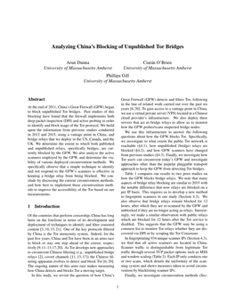 Analyzing China's Blocking of Unpublished Tor Bridges