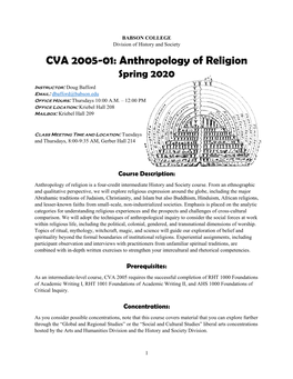 CVA 2005-01: Anthropology of Religion Spring 2020