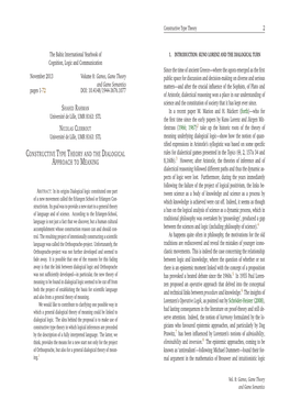 CONSTRUCTIVE TYPE THEORY and the DIALOGICAL Rules for Dialectical Games Presented in the Topics (Θ, 2, 157A 34 and 3 APPROACH to MEANING 8,160B)