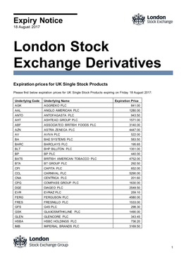 EXPIRY NOTICE- UK Single Stock