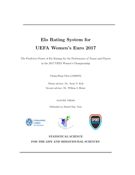 Elo Rating System for UEFA Women's Euro 2017