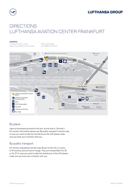 Directions Lufthansa Aviation Center Frankfurt