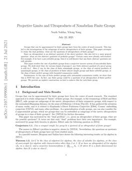 Projective Limits and Ultraproducts of Nonabelian Finite Groups