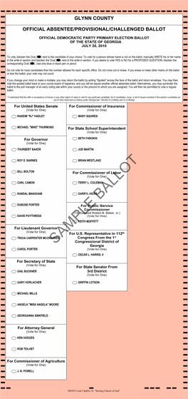 Sample Ballot