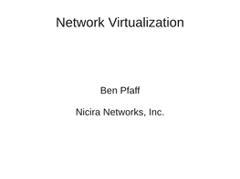 Network Virtualization