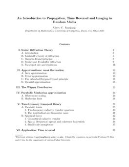 Introduction to Propagation, Time Reversal and Imaging in Random Media