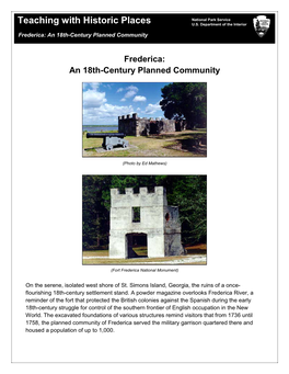 Frederica: an 18Th-Century Planned Community