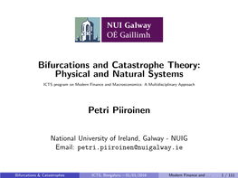 Bifurcations and Catastrophe Theory: Physical and Natural Systems Petri