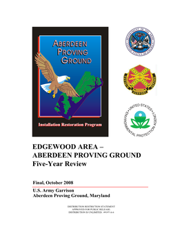Edgewood Area—Aberdeen Proving Ground Five-Year Review