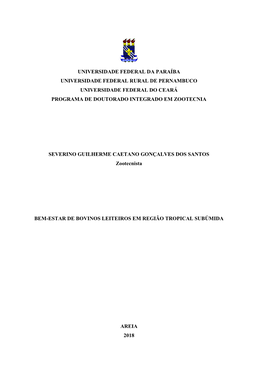 Universidade Federal Da Paraíba Universidade Federal Rural De Pernambuco Universidade Federal Do Ceará Programa De Doutorado Integrado Em Zootecnia