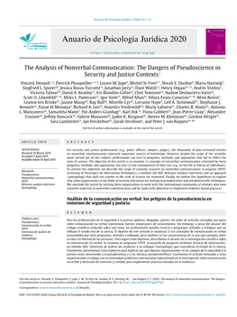 The Dangers of Pseudoscience in Security and Justice Contexts1 Vincent Denault1, 2, Pierrich Plusquellec2, 3, 4, Louise M