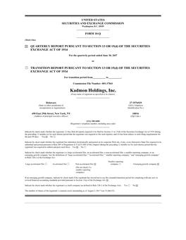 Kadmon Holdings, Inc. (Exact Name of Registrant As Specified in Its Charter) ______