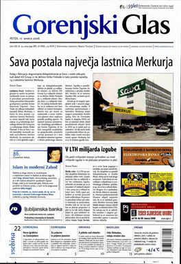 Sava Postala Največja Lastnica Merkurja