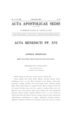 Acta Apostolicae Sedis