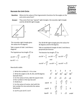 Recreate the Unit Circle