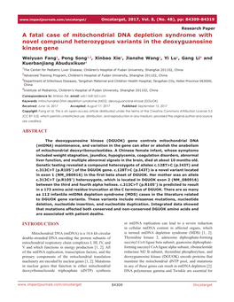 A Fatal Case of Mitochondrial DNA Depletion Syndrome with Novel Compound Heterozygous Variants in the Deoxyguanosine Kinase Gene