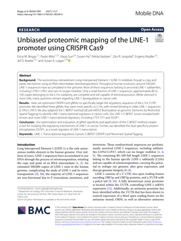 Unbiased Proteomic Mapping of the LINE-1 Promoter Using CRISPR Cas9