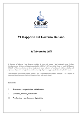 Rapporto Sul Governo Italiano