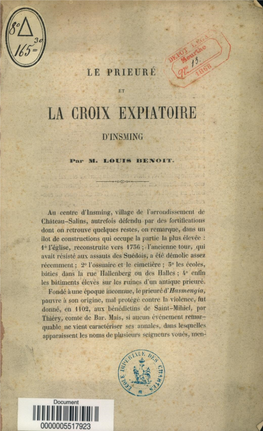 Le Prieure Et La Croix Expiatoire D'insming