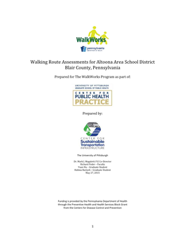 Walking Route Assessments for Altoona Area School District Blair County, Pennsylvania