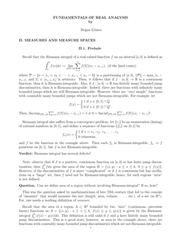 FUNDAMENTALS of REAL ANALYSIS by Do˘Gan C¸Ömez II