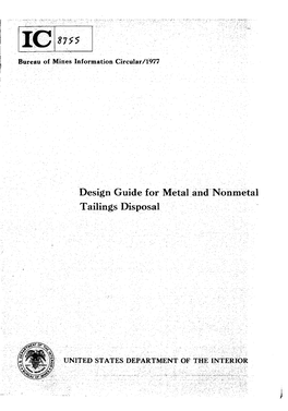 Design Guide for Metal and Nonmetal Tailings Disposal