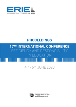 Proceedings 17Th International Conference Efficiency and Responsibility in Education