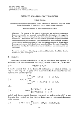 Discrete Semi-Stable Distributions