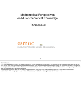 Mathematical Perspectives on Music-Theoretical Knowledge