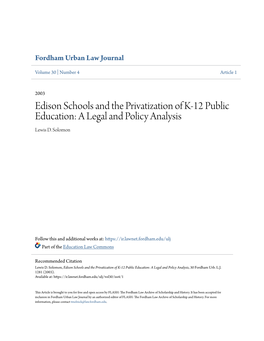A Legal and Policy Analysis Lewis D