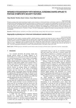 Infrared Steganography with Individual Screening Shapes Applied to Postage Stamps with Security Features