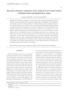 Bacterial Community Composition of the Sediment in the Coastal Regions of Kashima-Nada and Kujukurihama, Japan